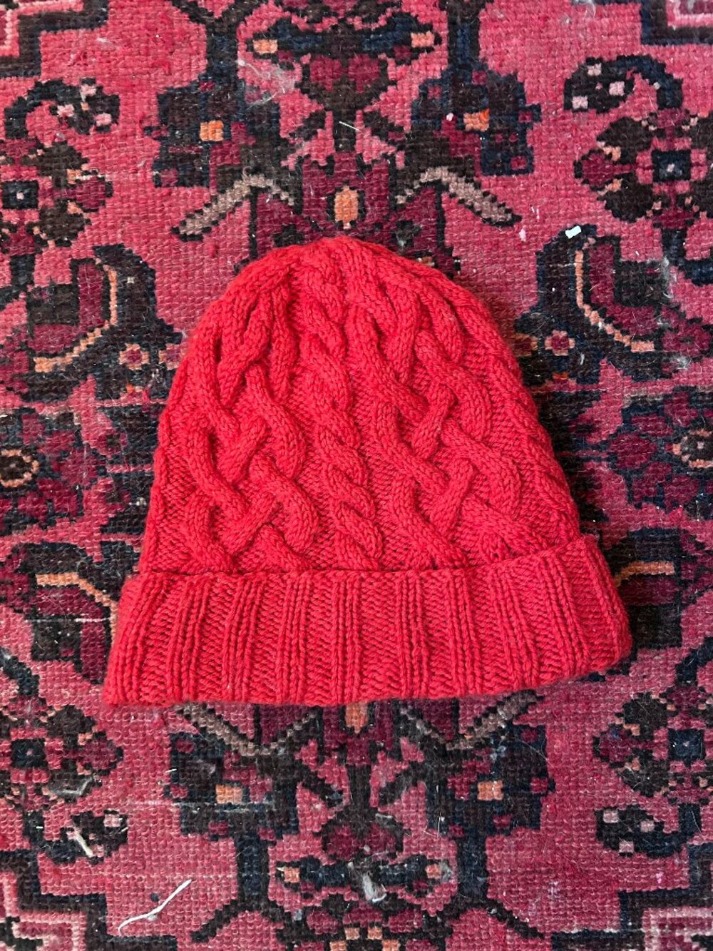 Hand knit wool hat